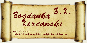 Bogdanka Kirćanski vizit kartica